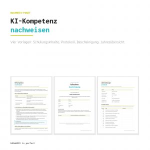 KI Schulung Nachweis Vorlage | Unterweisungsprotokoll Kompetenz | Teilnahmebescheinigung | EU AI Act