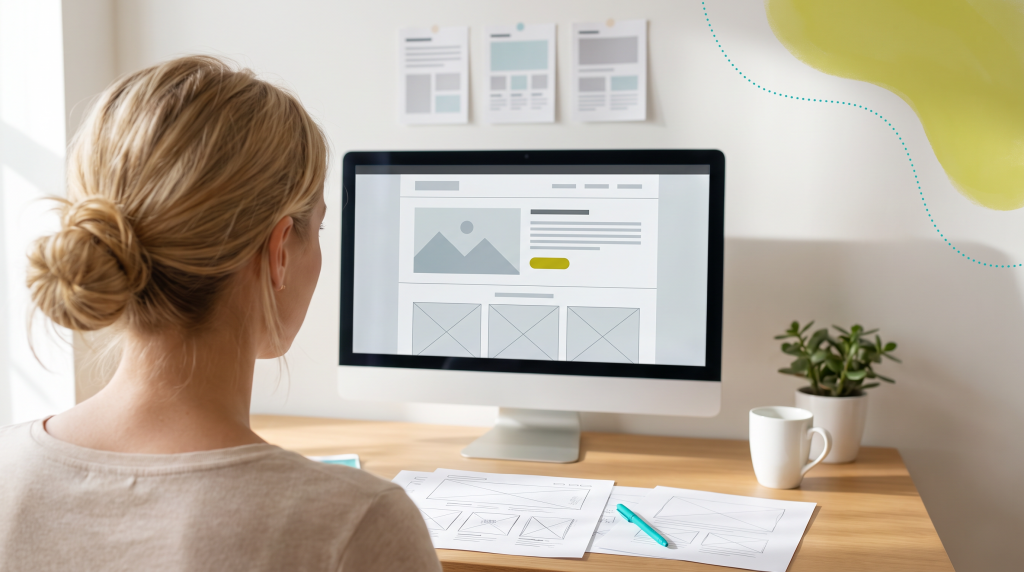Webseite aus Bremen: Konzeption eines WordPress-Layouts am Schreibtisch